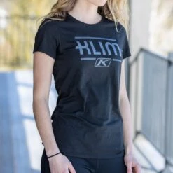 Klim Women's Kute Corp Short Sleeve Tees -Motorcycle Clothing Shop 3783 001 Black 20 20Asphalt 02