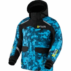 Excursion Ice Pro Child Jacket -Motorcycle Clothing Shop ExcursionIcePro Jacket Ch SlateCamoHiVis 220426 5865 Front