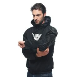 Dainese Daemon-X Safety Hoodie Full Zip -Motorcycle Clothing Shop daemon x safety hoodie full zip black black white 3dc264ea 1473 444e ae88 208e9e1368d6