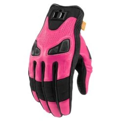 Icon Automag Women's Gloves -Motorcycle Clothing Shop icon womens automag gloves womens motorcycle gloves icon pink xs 741509